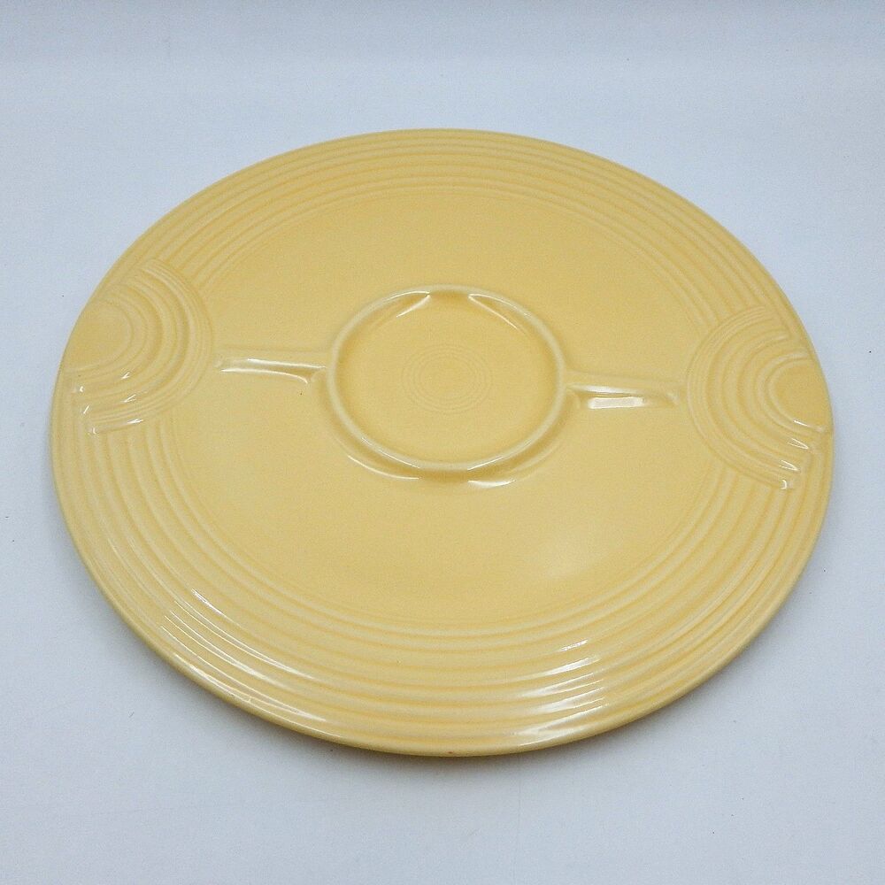 Fiesta Sunflower Vegetable Plate Chip Dip Set Homer Laughlin Fiestaware Platter